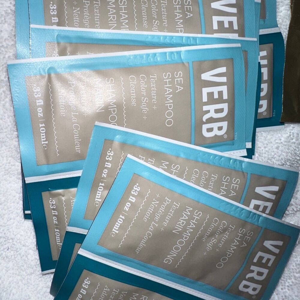 Verb Sea Shampoo Texture Color Safe Cleanse Travel Size Packets hair care